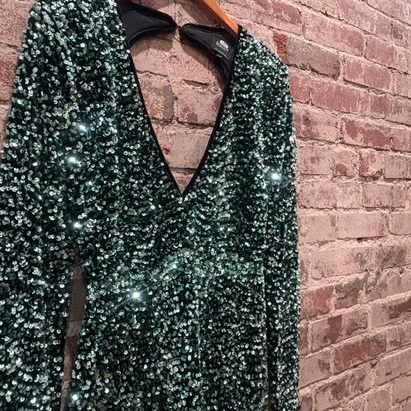 Bardot Lilia‎ Sequin Mini Dress in Green Size xxl US Size 12 - Picture 7 of 10